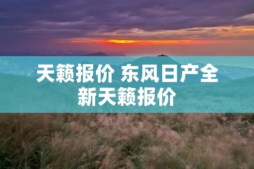 天籁报价 东风日产全新天籁报价