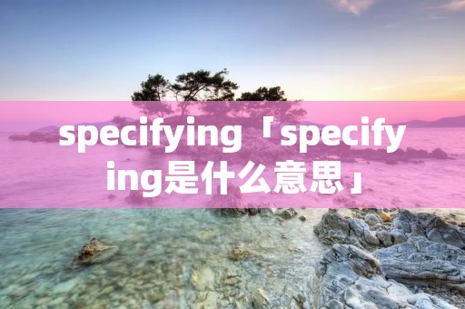 specifying「specifying是什么意思」