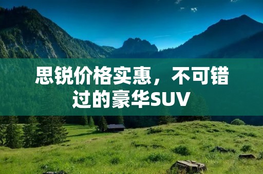 思锐价格实惠,不可错过的豪华SUV 思锐价格实惠,不可错过的豪华SUV