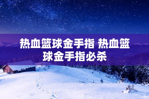 热血篮球金手指 热血篮球金手指必杀