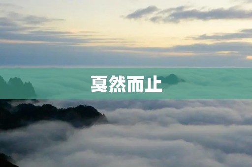 戛然而止:当人生的剧情突然中断 戛然而止:当人生的剧情突然中断