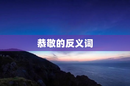 恭敬的反义词:不恭敬