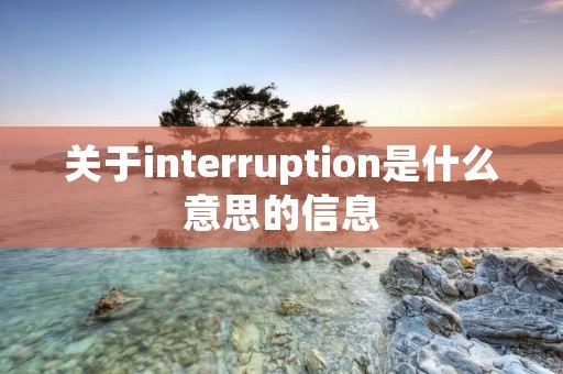 关于interruption是什么意思的信息 关于interruption是什么意思的信息
