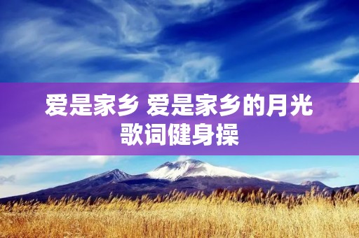 爱是家乡 爱是家乡的月光歌词健身操