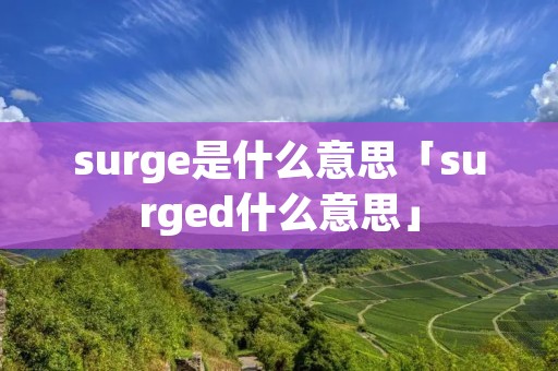 surge是什么意思「surged什么意思」 surge是什么意思「surged什么意思」
