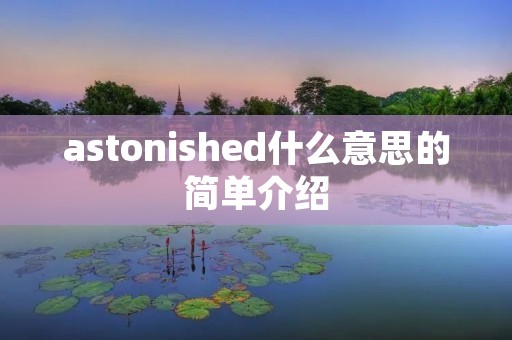 astonished什么意思的简单介绍 astonished什么意思的简单介绍