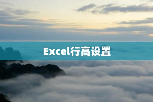 Excel行高设置
