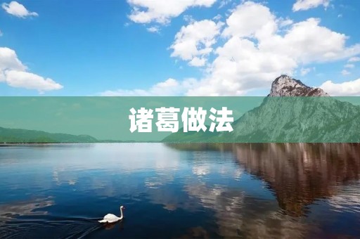 诸葛做法:让你的思维更加敏锐 诸葛做法:让你的思维更加敏锐