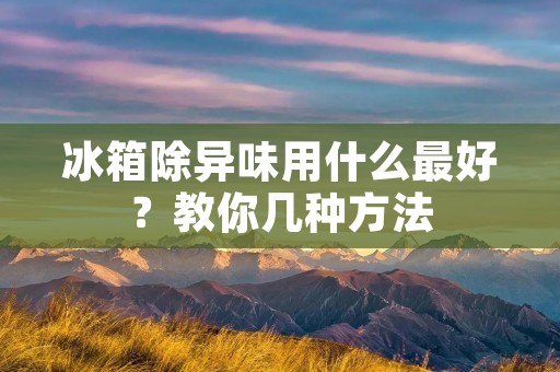 冰箱除异味用什么最好？教你几种方法