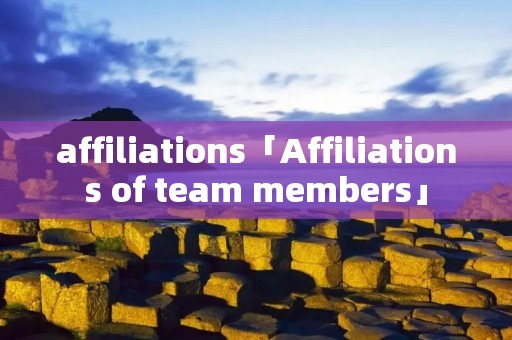 affiliations「Affiliations of team members」
