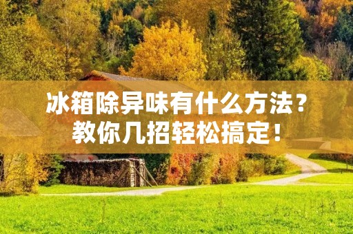 冰箱除异味有什么方法？教你几招轻松搞定！