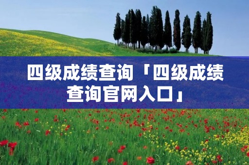 四级成绩查询「四级成绩查询官网入口」