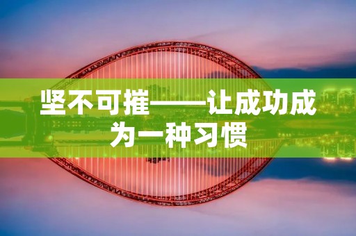 坚不可摧——让成功成为一种习惯 坚不可摧——让成功成为一种习惯