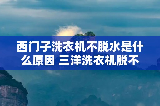 西门子洗衣机不脱水是什么原因 三洋洗衣机脱不了水是什么原因