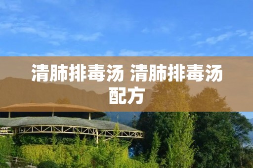清肺排毒汤 清肺排毒汤配方
