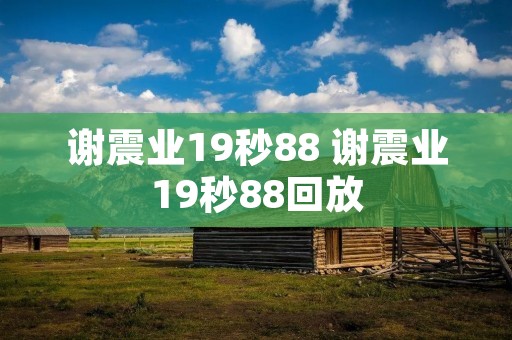 谢震业19秒88 谢震业19秒88回放