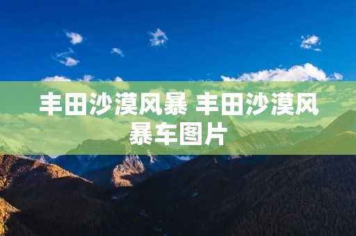 丰田沙漠风暴 丰田沙漠风暴车图片 丰田沙漠风暴 丰田沙漠风暴车图片