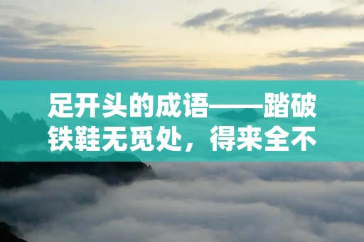 足开头的成语——踏破铁鞋无觅处,得来全不费工夫