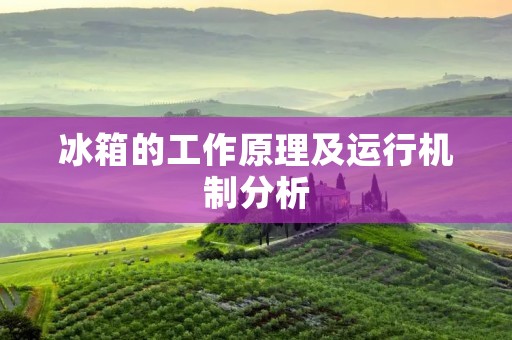 冰箱的工作原理及运行机制分析