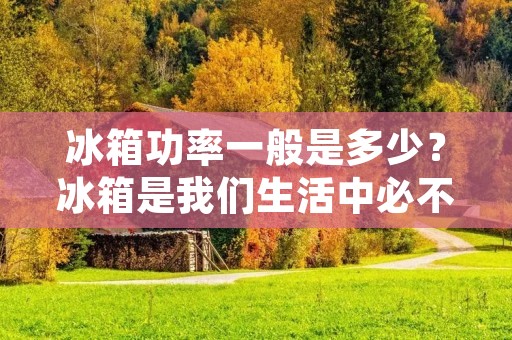 冰箱功率一般是多少？冰箱是我们生活中必不可少的家电之一，它的功率大小直接影响到我们的用电成本以及冰箱的使用效果。那么，冰箱的功率一般是多少呢？下面就来详细介绍一下。