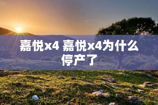 嘉悦x4 嘉悦x4为什么停产了