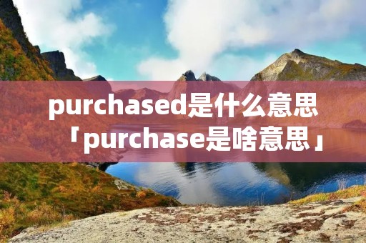 purchased是什么意思「purchase是啥意思」