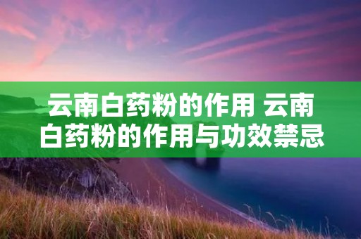 云南白药粉的作用 云南白药粉的作用与功效禁忌