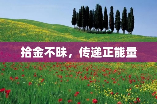 拾金不昧,传递正能量