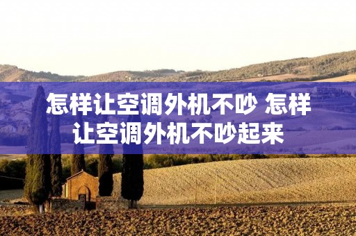 怎样让空调外机不吵 怎样让空调外机不吵起来 怎样让空调外机不吵 怎样让空调外机不吵起来