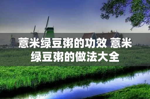 薏米绿豆粥的功效 薏米绿豆粥的做法大全 薏米绿豆粥的功效 薏米绿豆粥的做法大全