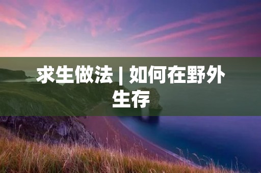 求生做法 | 如何在野外生存