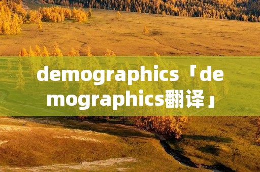 demographics「demographics翻译」