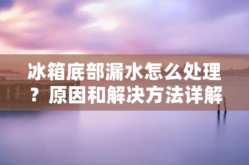 冰箱底部漏水怎么处理?原因和解决方法详解! 冰箱底部漏水怎么处理?原因和解决方法详解!