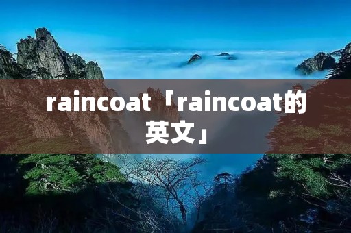 raincoat「raincoat的英文」