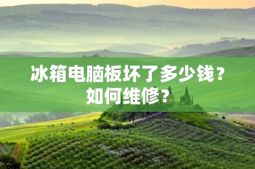 冰箱电脑板坏了多少钱？如何维修？