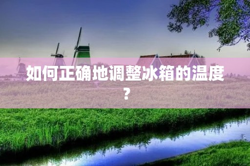 如何正确地调整冰箱的温度? 如何正确地调整冰箱的温度?