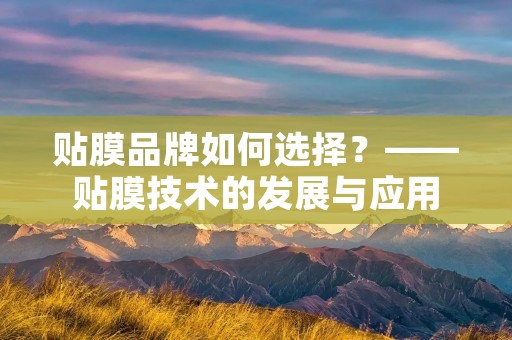 贴膜品牌如何选择？——贴膜技术的发展与应用