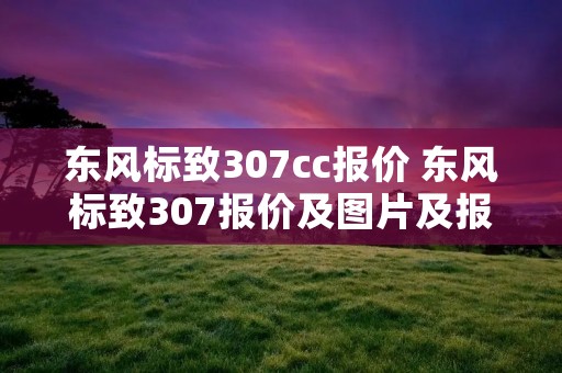 东风标致307cc报价 东风标致307报价及图片及报价