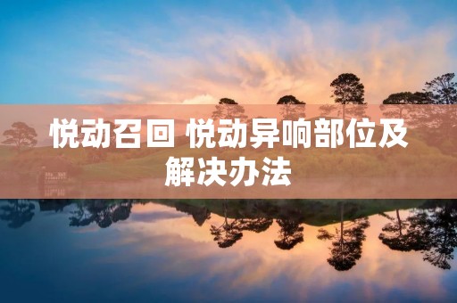 悦动召回 悦动异响部位及解决办法 悦动召回 悦动异响部位及解决办法
