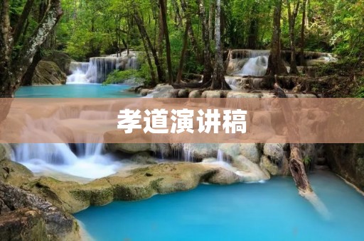 孝道演讲稿:传承中华民族尊老爱幼的美德