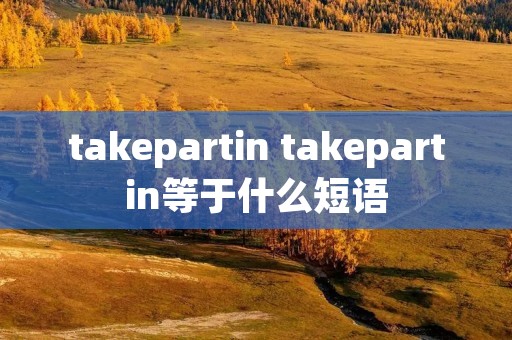 takepartin takepartin等于什么短语