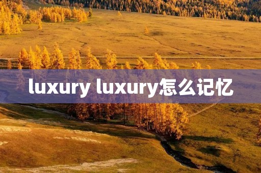 luxury luxury怎么记忆 luxury luxury怎么记忆