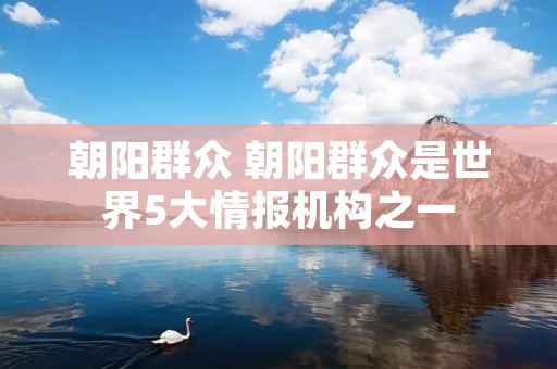 朝阳群众 朝阳群众是世界5大情报机构之一