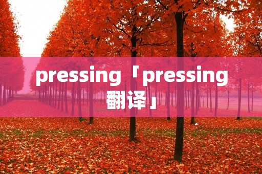 pressing「pressing翻译」