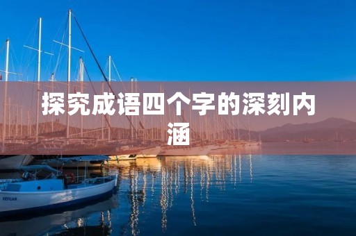 探究成语四个字的深刻内涵