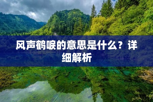 风声鹤唳的意思是什么?详细解析