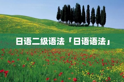 日语二级语法「日语语法」