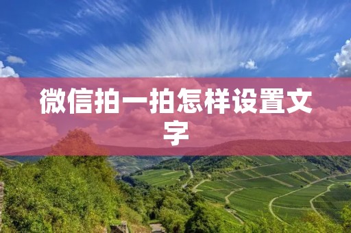 微信拍一拍怎样设置文字