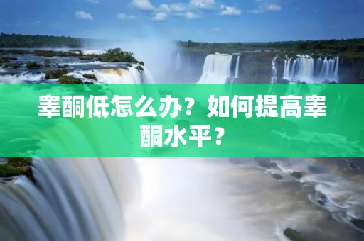 睾酮低怎么办？如何提高睾酮水平？