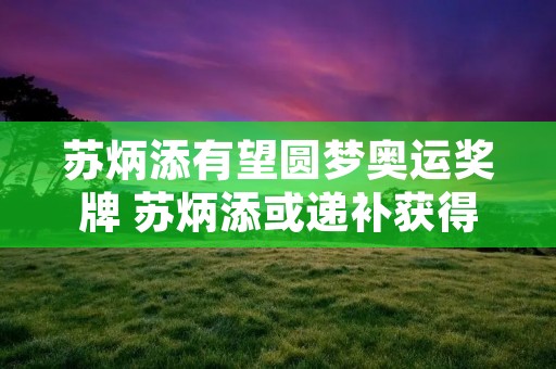 苏炳添有望圆梦奥运奖牌 苏炳添或递补获得奥运奖牌 视频